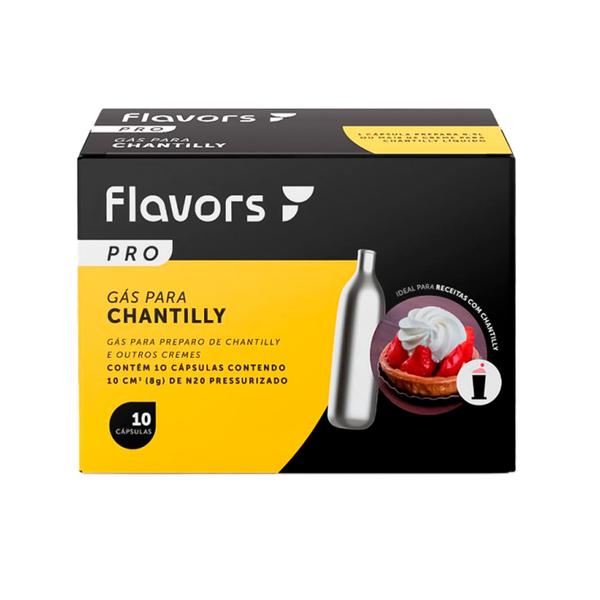 Cápsulas de Gás para Chantilly Flavors Pro para Sifão 10un Imagem de Cápsulas de Gás para Chantilly Flavors Pro para Sifão 10un