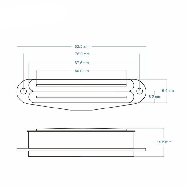 Imagem de Captador Cerâmico Stratocaster Meio Mini Humbucker Branco Fleor