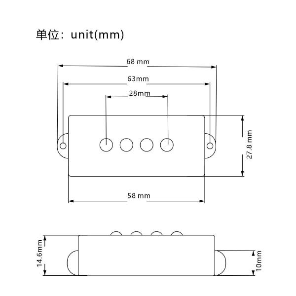 Imagem de Captador Fleor Split Coil Alnico 5 Para Precision Bass Vintage