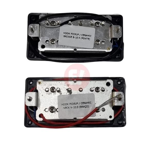 Captador Guitarra Humbucker Cerâmico Zebra Kit com 2 Hook - Ronsani Imagem de Captador Guitarra Humbucker Cerâmico Zebra Kit com 2 Hook