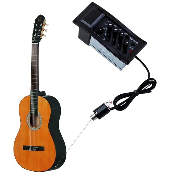 Imagem de Captador para Guitarra Acústica Clássica com Pré-Amplificador de 4/5 Bandas