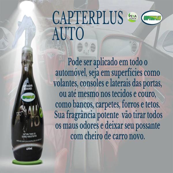 Imagem de Capturador de Odores Auto 400ml Capterplus Cheiro de Carro Novo Para Veiculos Tira Todos os Tipos de Maus Odores