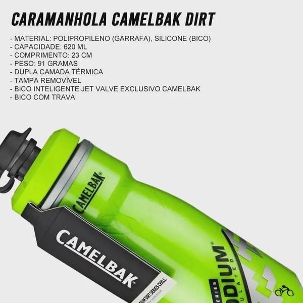 Imagem de Caramanhola Térmica Garrafa Podium Dirt Series Chill 620ml verde