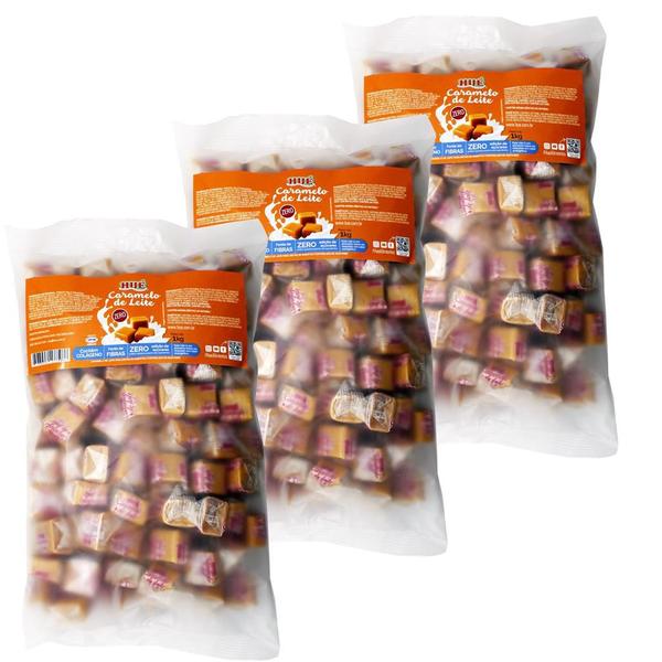 Imagem de Caramelo de leite diet puro embalagem 1kg - kit 3