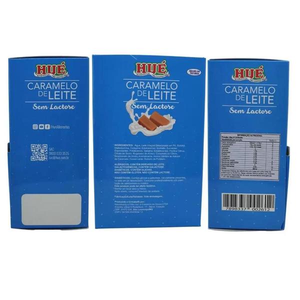 Caramelo De Leite Hué Sem Lactose E Açucar Display 500G - HUE Imagem de Caramelo De Leite Hué Sem Lactose E Açucar Display 500G