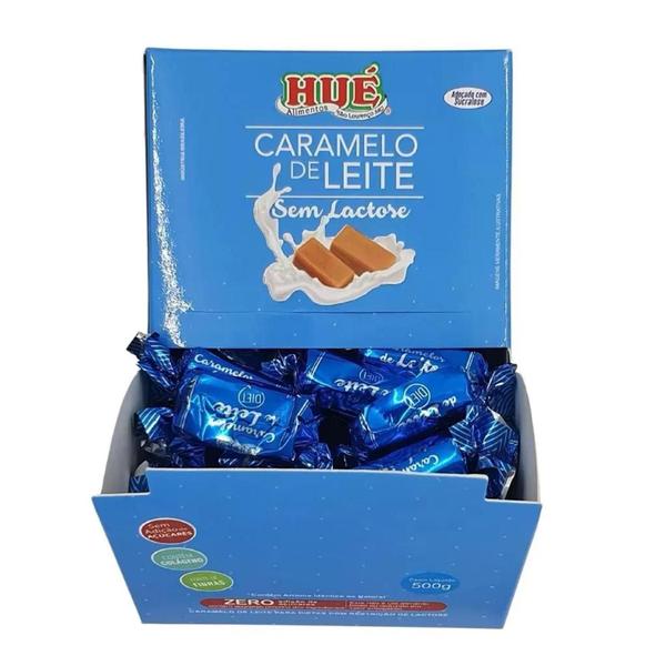 Caramelo De Leite Hué Sem Lactose E Açucar Display 500G - HUE Imagem de Caramelo De Leite Hué Sem Lactose E Açucar Display 500G