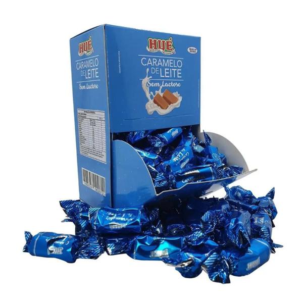 Caramelo De Leite Hué Sem Lactose E Açucar Display 500G - HUE Imagem de Caramelo De Leite Hué Sem Lactose E Açucar Display 500G