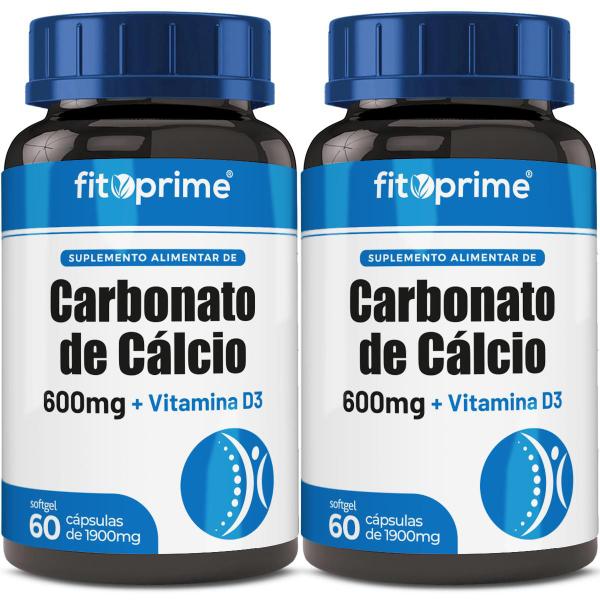 Imagem de Carbonato De Cálcio 600 + Vitamina D3 Fitoprime 60 Cápsulas