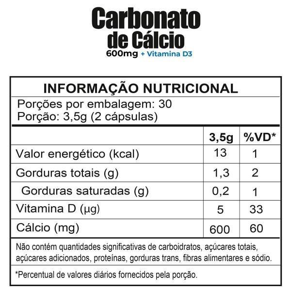 Imagem de Carbonato de Cálcio + Vitamina D3 Fitoprime 60 Cápsulas