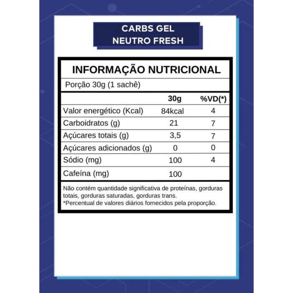 Imagem de Carbs Gel Fresh Com Cafeína Neutro Dobro 10 unidades 30g