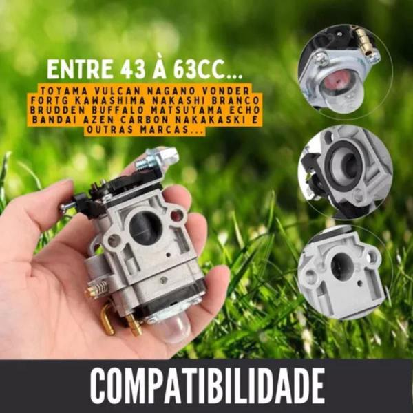 Imagem de Carburador E Vela Roçadeira Compativel Branco Br 43/52Cc