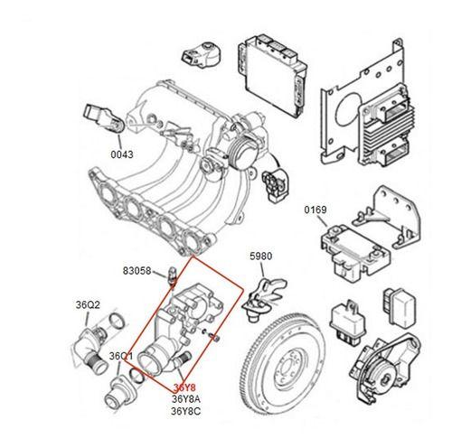 Imagem de Carcaça da valvula termostática citroen c3 peugeot 206 207 1.4 8v 2005 á 2014