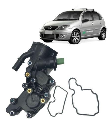 Imagem de Carcaça da valvula termostática peugeot 206 207 citroen c3 1.6 16v 2000 á 2007 c/plug eletrônico