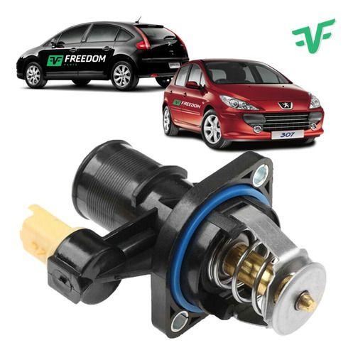 Imagem de Carcaça da valvula tesmostática peugeot 307 citroen c4 c5 2.0 - 2001 a 2010 (com válvula e sensor)