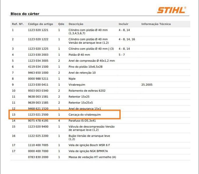 Imagem de Carcaça do Virabrequim para Motosserra MS210 MS025 MS230 MS250 Stihl