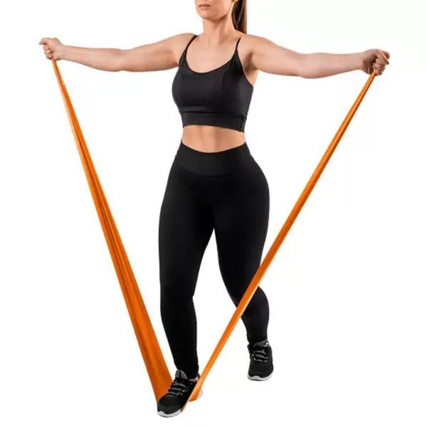 Imagem de Carci Band Laranja 15cm x 1,5m Faixa Elástica Resistência Extra Forte - Carci