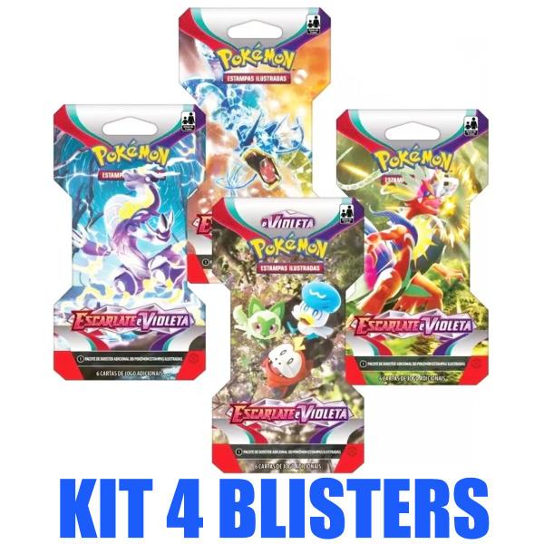 Imagem de Cards Pokemon Escarlate e Violeta Caixa Kit 4 Blisters - Oficial Copag em Português