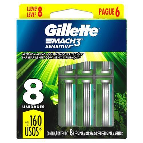 Imagem de Carga Gillette Mach3 C/8 Sensitive ou Normal