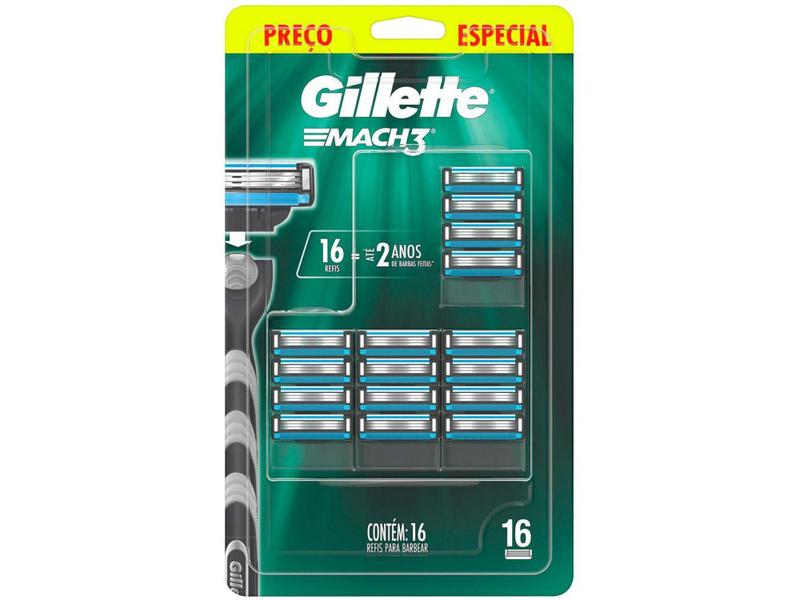 Carga para Aparelho de Barbear Gillette - Mach 3 16 Unidades Imagem de Carga para Aparelho de Barbear Gillette - Mach 3 16 Unidades