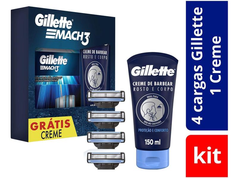 Imagem de Carga para Aparelho de Barbear Gillette Mach3 4 Unidades