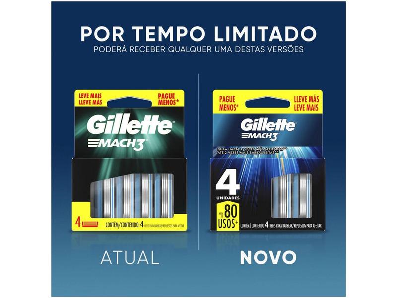 Imagem de Carga para Aparelho de Barbear Gillette Mach3 4 Unidades