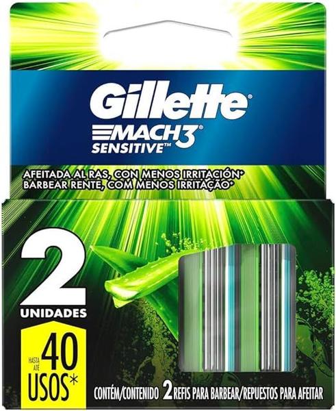 Imagem de Carga para Aparelho de Barbear Gillette Mach3 Sensitive 2 unidades