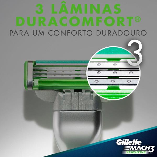 Imagem de Carga Para Aparelho De Barbear Gillette Mach3 Sensitive - 2 Unidades