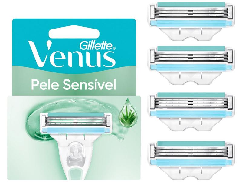 Carga para Aparelho de Depilação Gillette Venus Pele Sensível 4 Unidades Carga para Aparelho de Depilação Gillette Venus Pele Sensível 4 Unidades