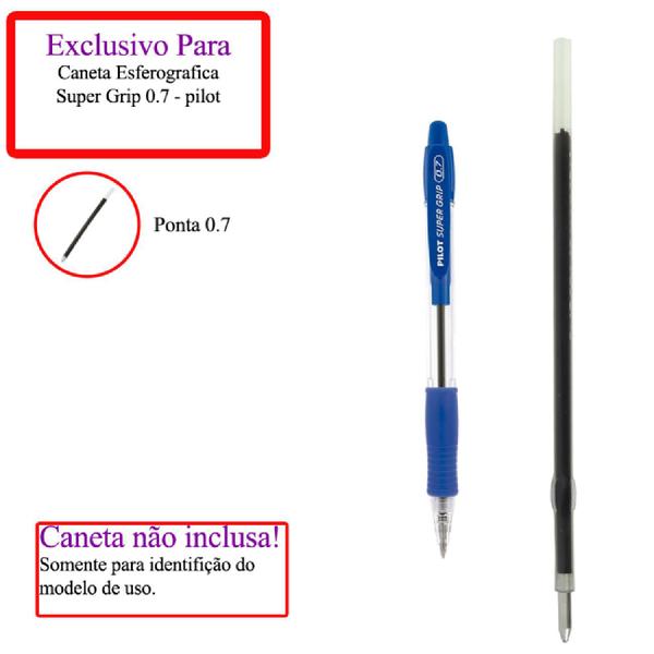 Imagem de Carga Para Caneta Esferográfica Pilot Super Grip 0.7 Ponta Fina