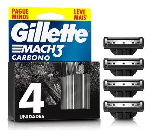 Imagem de Carga Para Lâmina Gillette Mach3 Carbono 4 Unidades