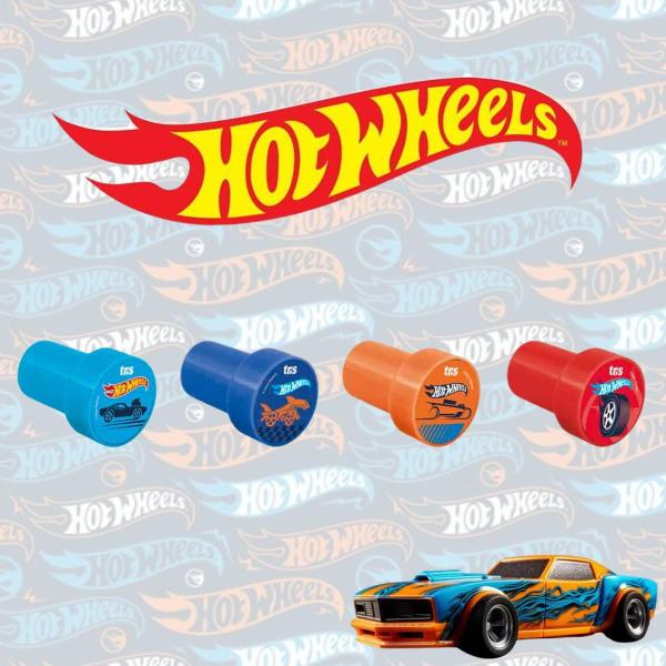 Carimbo Autotintado Hot Wheels Cartela Com 4 Unidades Tris Imagem de Carimbo Autotintado Hot Wheels Cartela Com 4 Unidades Tris