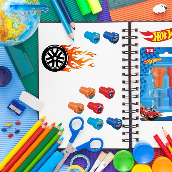 Carimbo Autotintado Hot Wheels Cartela Com 4 Unidades Tris Imagem de Carimbo Autotintado Hot Wheels Cartela Com 4 Unidades Tris