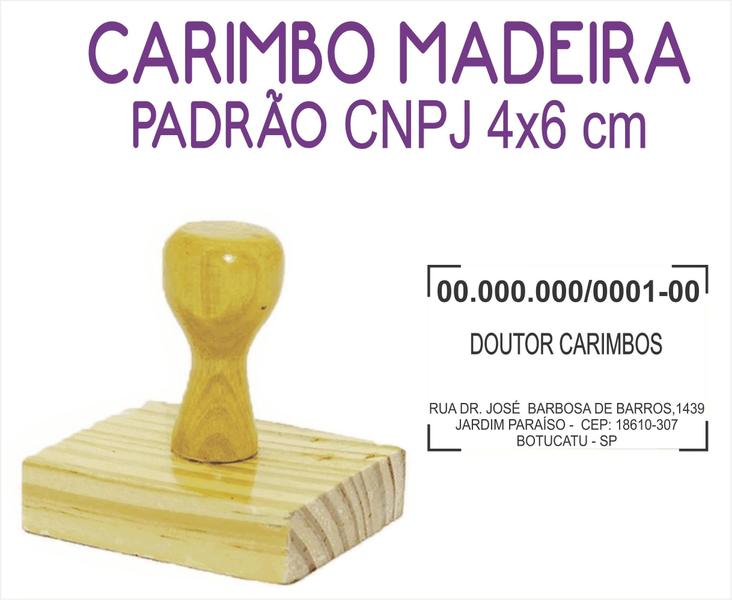 Imagem de Carimbo cnpj de madeira para empresa