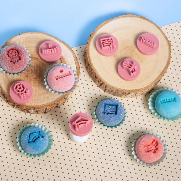 Imagem de Carimbo De Brigadeiro Personalizado Festa Formatura 2cm Rosa