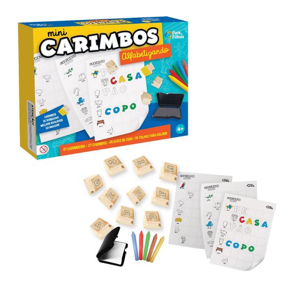 Carimbo Infantil Educativo Alfabetizando Pais e filhos Imagem de Carimbo Infantil Educativo Alfabetizando Pais e filhos