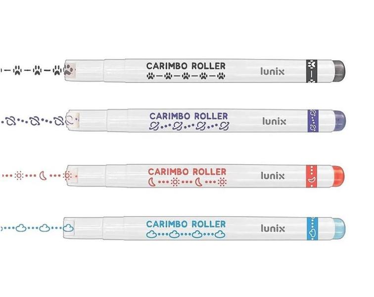 Imagem de Carimbo Roller LUNIX - Planeta, Patinhas, Sol&Lua E Nuvens - Tilibra