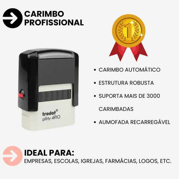 Imagem de Carimbo Trodat 4910 Auto Empresa Profissão Enfermeiro 