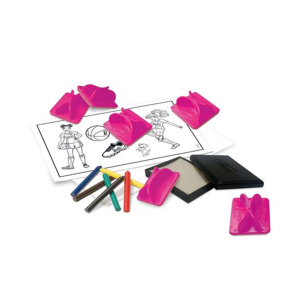 Carimbos Barbie Esportes Com Giz e Bloco Ilustrado - Xalingo Imagem de Carimbos Barbie Esportes Com Giz e Bloco Ilustrado