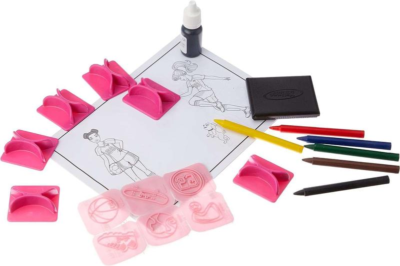 Carimbos Barbie Esportes Com Giz e Bloco Ilustrado - Xalingo Imagem de Carimbos Barbie Esportes Com Giz e Bloco Ilustrado