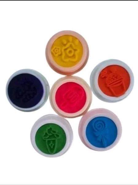 Imagem de Carimbos Infantil Modelo Sorvetinho Colorido 6 Peças Mini