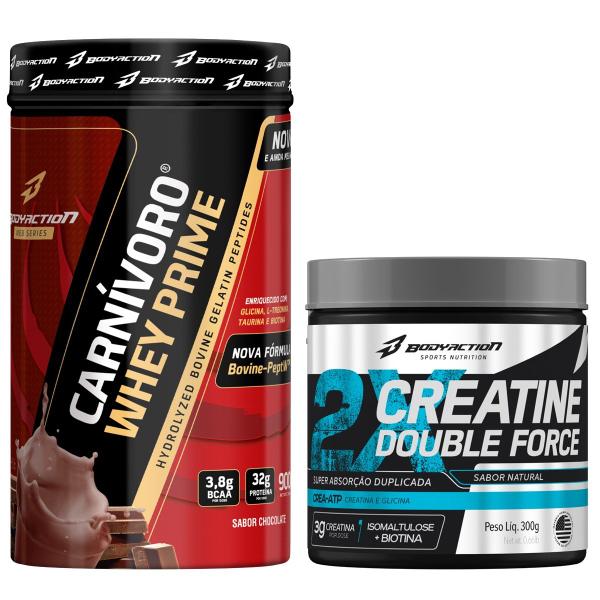 Imagem de Carnívoro Whey Prime 900g + Creatina Monohidratada Double 300g - Bodyaction