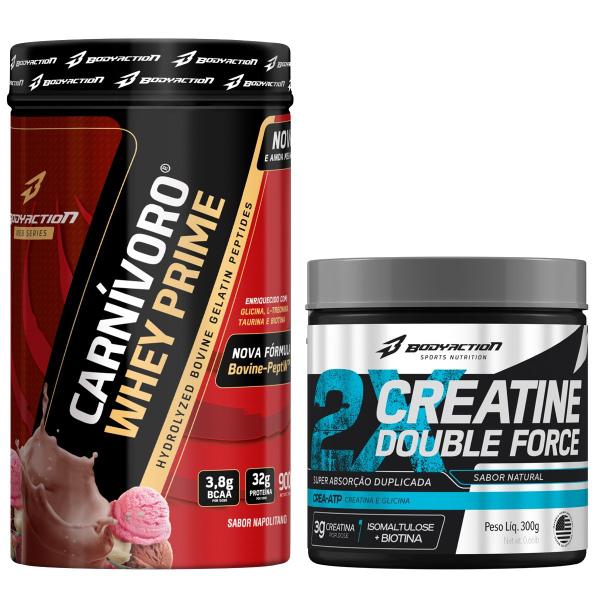 Imagem de Carnívoro Whey Prime 900g + Creatina Monohidratada Double 300g - Bodyaction