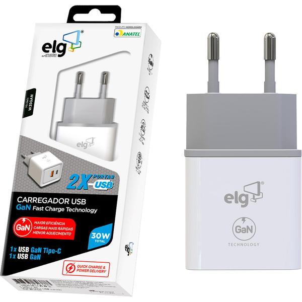 Imagem de Carregador 2 USB 3A + 1 PD W35GAN ELG