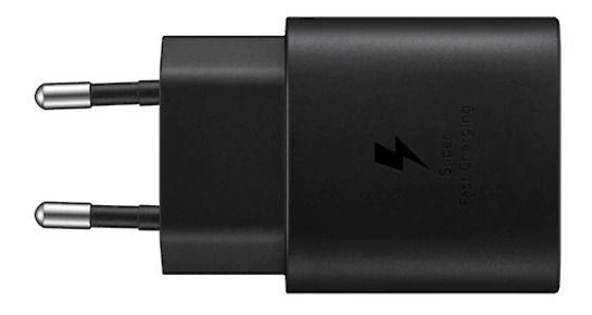 Carregador 25W Samsung C+C Preto Compatível Z Fold3 Original Imagem de Carregador 25W Samsung C+C Preto Compatível Z Fold3 Original