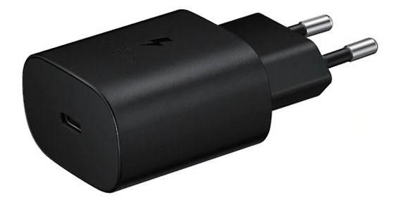 Carregador 25W Samsung C+C Preto Compatível Z Fold3 Original Imagem de Carregador 25W Samsung C+C Preto Compatível Z Fold3 Original