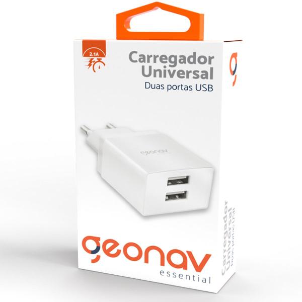 Imagem de Carregador 2x usb 2.1 a 10 w geonav branco original