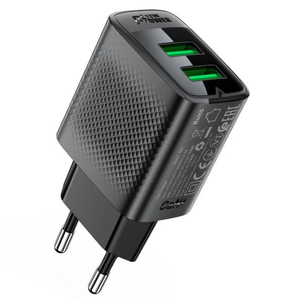 Imagem de Carregador Acefast A86 USB-A + USB-A 12W Black