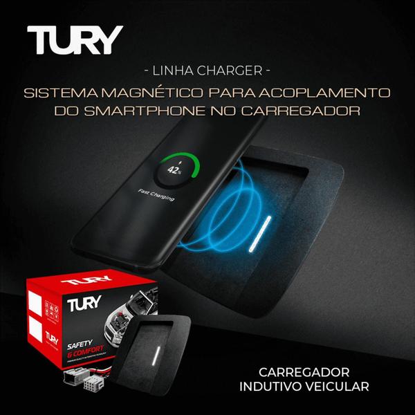 Carregador Automotivo por Indução (Sem Fio) para Peugeot 208 2021 2022 2023 para Android e IOS Tury - ICharger 1.0 H Imagem de Carregador Automotivo por Indução (Sem Fio) para Peugeot 208 2021 2022 2023 para Android e IOS Tury - ICharger 1.0 H