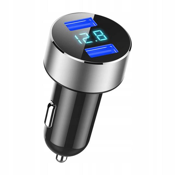 Imagem de Carregador Automotivo Voltímetro Digital 3.1a 2 Usb Isqueiro Veicular