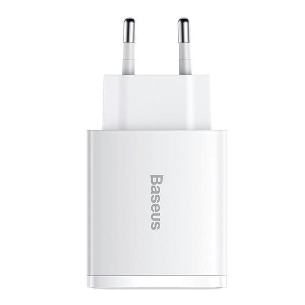 Imagem de Carregador Baseus Compact 2 Usb / Usb Tipo C 30W - Branco